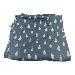 Comfy Cubs Blue Raindrop Muslin Swaddle Baby Blanket Rain